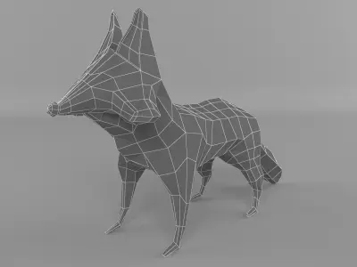 low-polys fox Low-poly 3D model