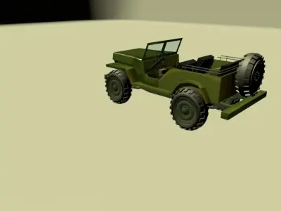 jeep car low poly Low-poly 3D model