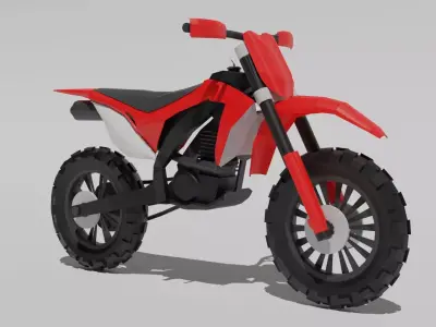 Red low poly Dirtbike 3D model