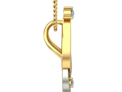 Solitaire Women Pendant 3dm STL OBJ FBX Renders Details 3D print model 9