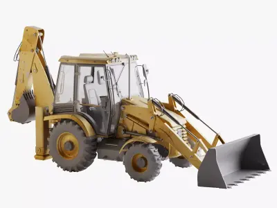 Realistic Backhoe Loader by Terlan125 High quality 3D model