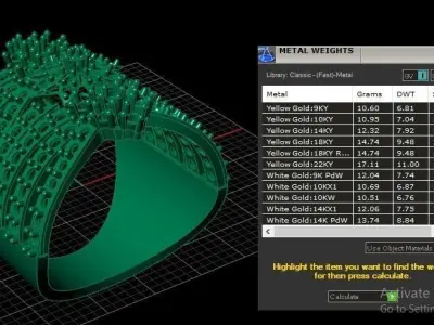 LUXURY WOMEN DIMOND RING 3D PRINTABLE MODEL 3D print model