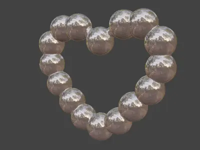 Pearl Heart Charm HIGH POLY 3D model