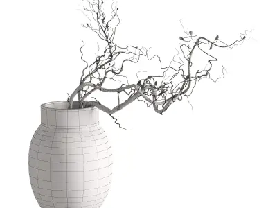 Japandi inredning bouquet 3D model