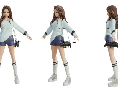 Cute black bag v12 no character 3D model