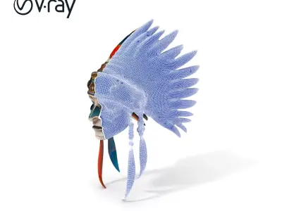Tribal Feathered Mask D Model Pack Low-poly 3D model