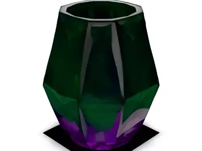 Stylish Faceted Crystal Vase Low-poly 3D model