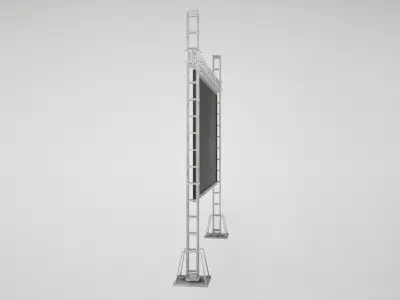 Led screen display Low-poly 3D model