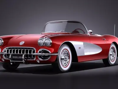 Chevrolet Corvette C1 1958 VRAY 3D model