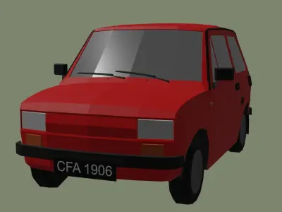 Fiat 126p Low-poly 3D model