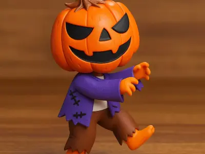Halloween Pumpkin Head Figurine 3D print model