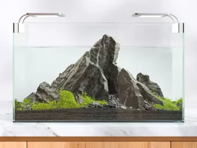 Aquarium decoration made of rocks 3D model