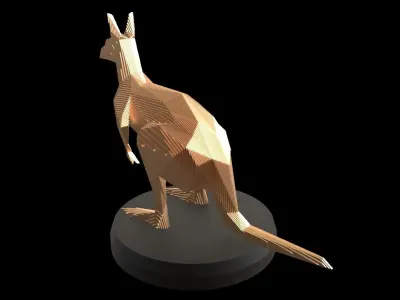 Parametric Kangaroo Low-poly 3D model purchase