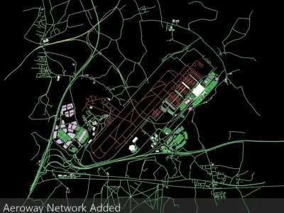 London Stansted STN Airport Roads Buildings and Public Transport 3D model