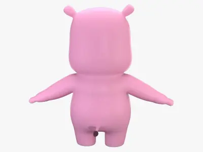 Cartoon Hippo Low-poly 3D model buy