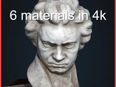 Beethoven Bust PBR Low-poly 3D model