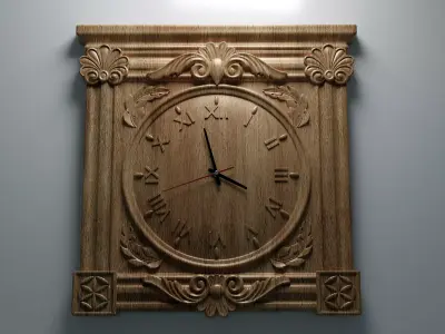 Square Clock - 3D STL file for CNC 3D print model