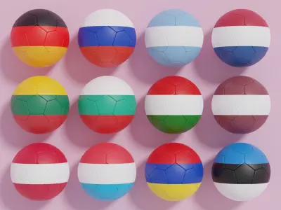 Flag Soccer Ball Collection 5 3D model