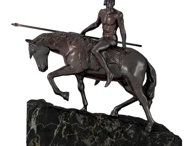 Statuette Horse Man 3D model