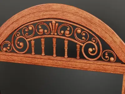 HANDCRAFTED WOOD MIRROR 3D model