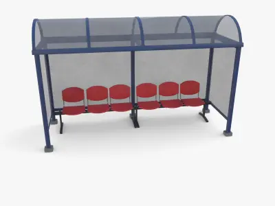 Bus stop V1 Low-poly 3D model