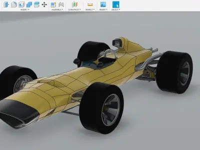 vintage f-1 race car 3D model
