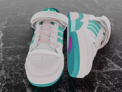 ADIDAS FORUM LOW - AQUA 3D SHOES Low-poly 3D model