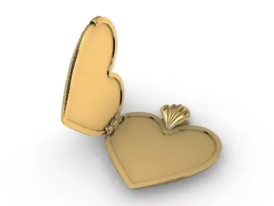 Ornamental Heart Pendant - Vintage Jewelry 3D Model 3D model