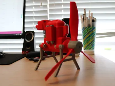 2 Cylinder Air Engine WORKING model 3D print model