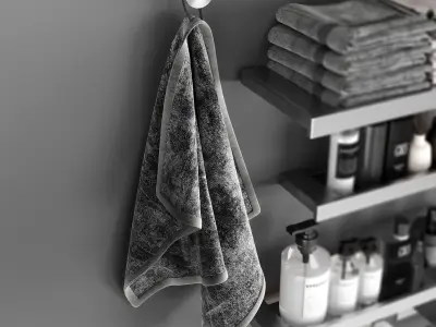 Bathroom accessories Turs steel Low-poly 3D model