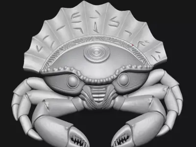 crab sculpture 3D print model
