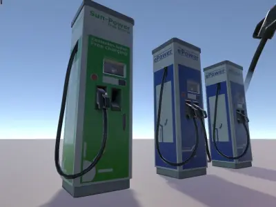 PBR E-Car Chargingstation 3D model
