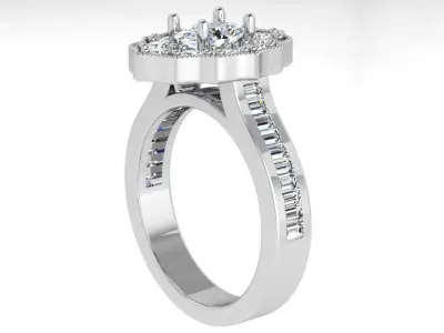 Oval Halo Ring 4223 3D print model