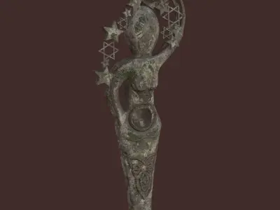 Pagan Candle Statue Decoration Free low-poly 3D model