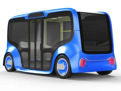 Autonomous Electric Minibus 3D model