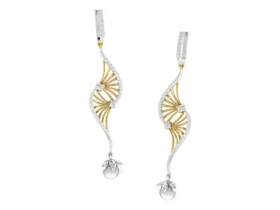Women Drop Earrings 3dm STL OBJ FBX Renders Details 3D print model 21
