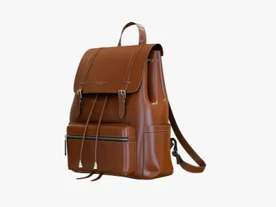 Leather Luxury Backpack  Low-poly 3D model