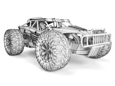 Remote Control Car Blue 3D model