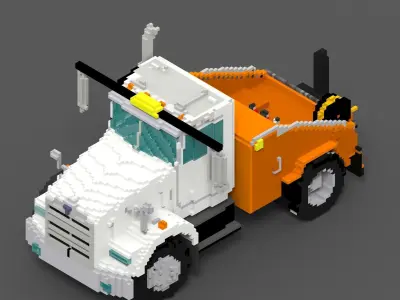 truck lego Low-poly 3D model