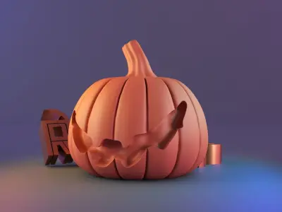Halloween pumpkin decor 01 3D print model