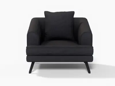 Nicolo Armchair black finish Low-poly 3D model