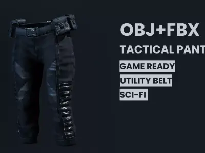Tactical Pants Game ready  Low-poly 3D model