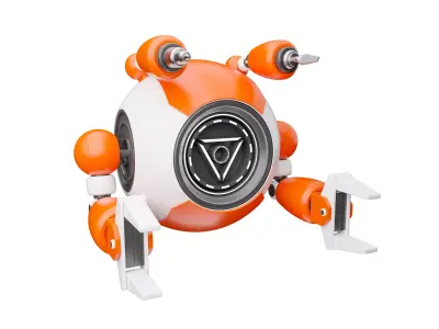 Maintenance robot Low-poly 3D model