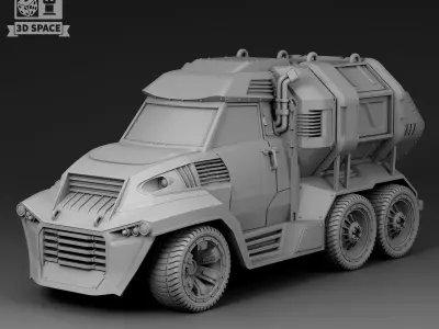 Futuristic Garbage truck 3D print model