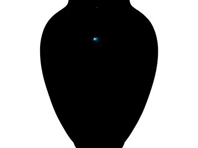 Modern Black Blue Floral Vase Low-poly 3D model