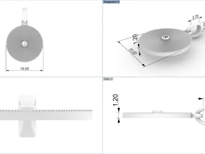 Round pendant model 671 3D print model
