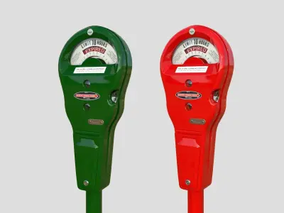 Parking Meter Collection Low-poly 3D model