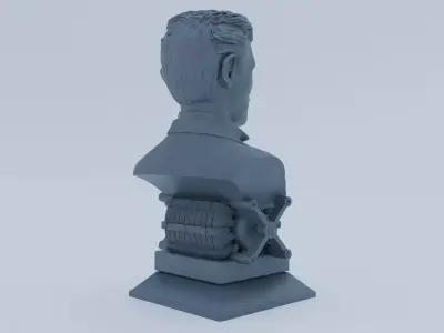 Nikola Tesla Bust AC Motor Inventor Free 3D print model