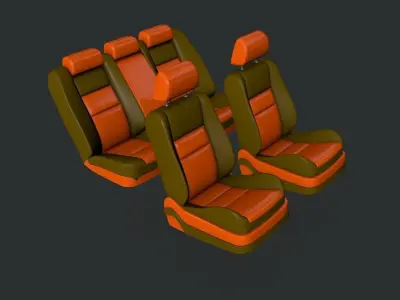 Car seats 3D model