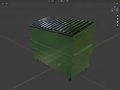 Dumbster two trash cans on wheels Free low-poly 3D model